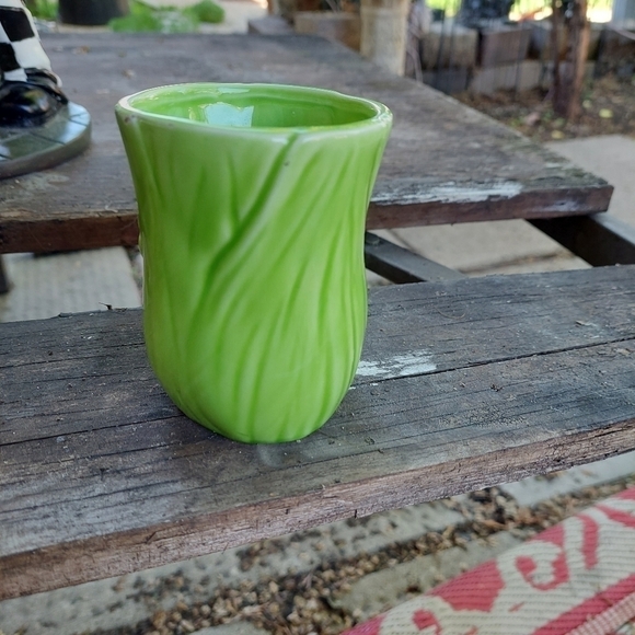 Vintage* Green Glazed Ceramic Succulent Planter - Picture 2 of 6